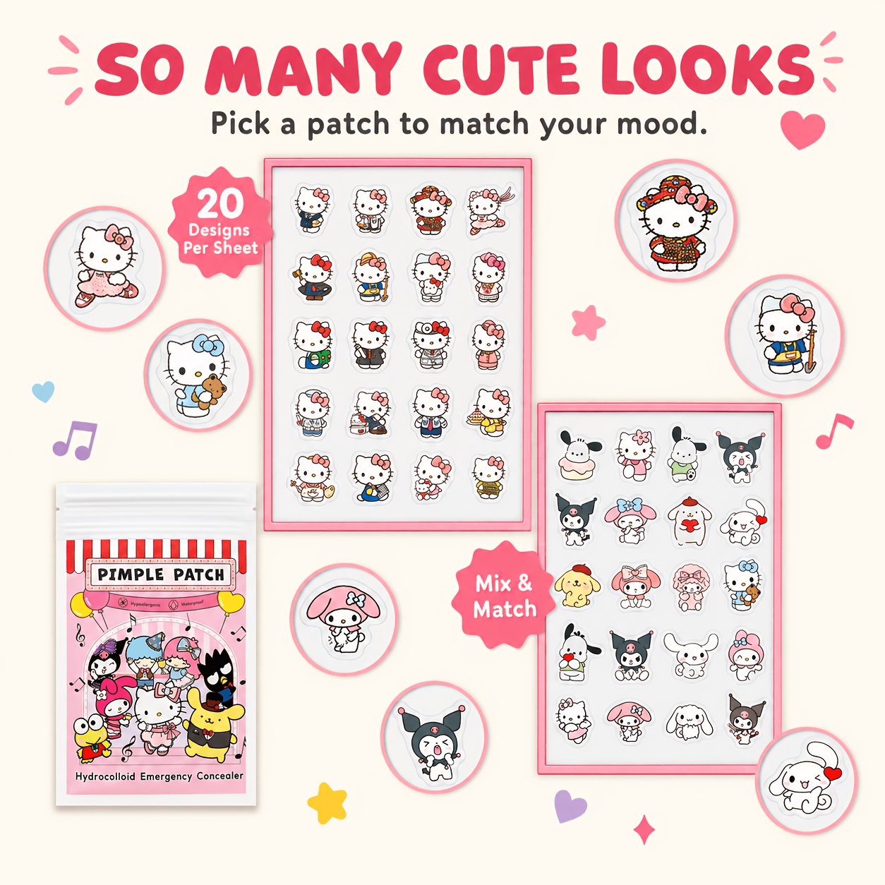 40/120PCS Hello Kitty acne pat - огляд і ціна Skincare Acne