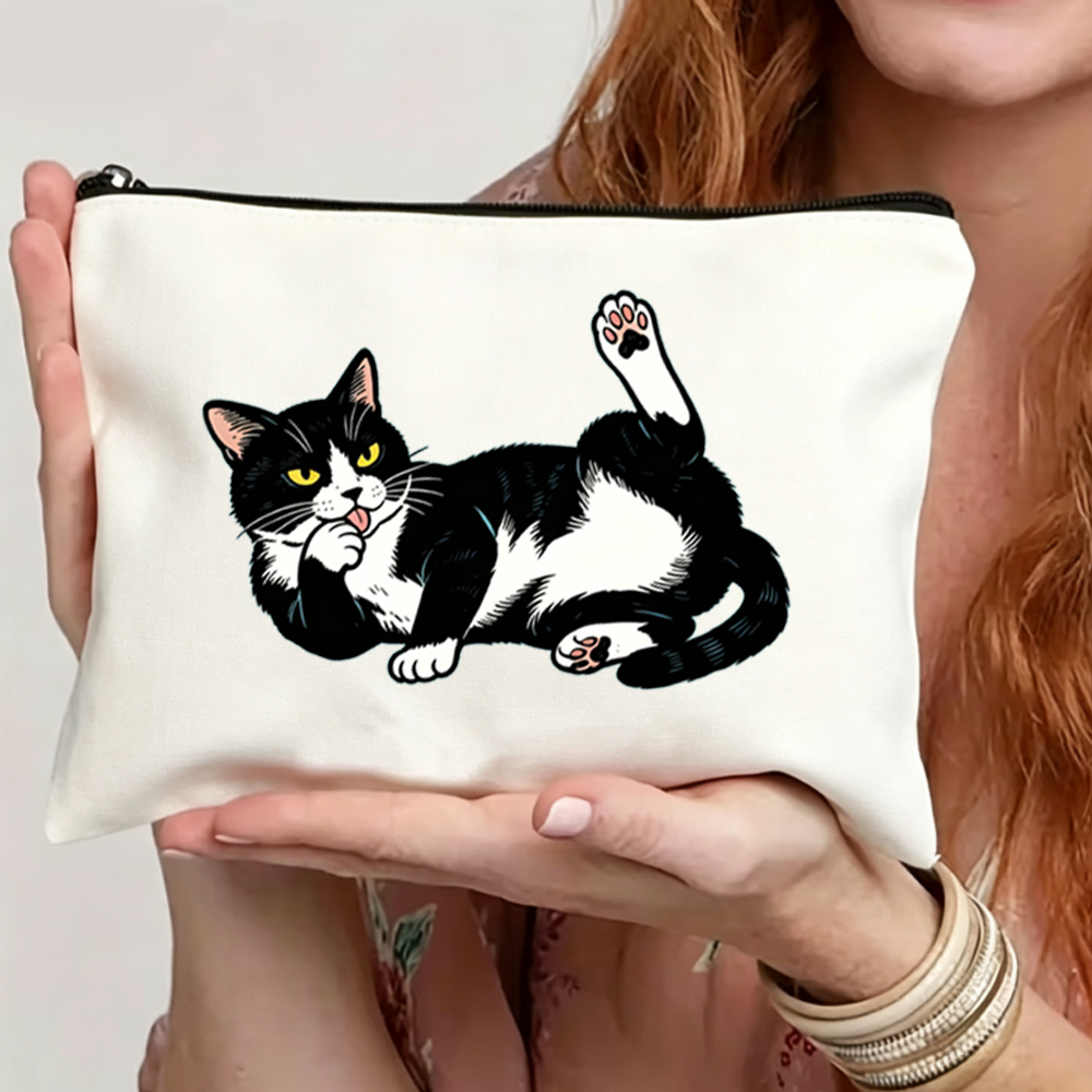 Cute Cat Print Makeup Bag, Tra - огляд і ціна Skincare D'Alba